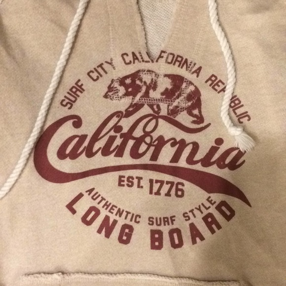 California Cream & Red Hoodie Pullover Sweatshirt - Picture 2 of 4